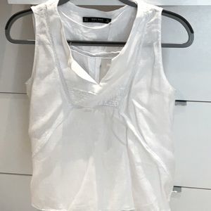Zara small linen white shirt